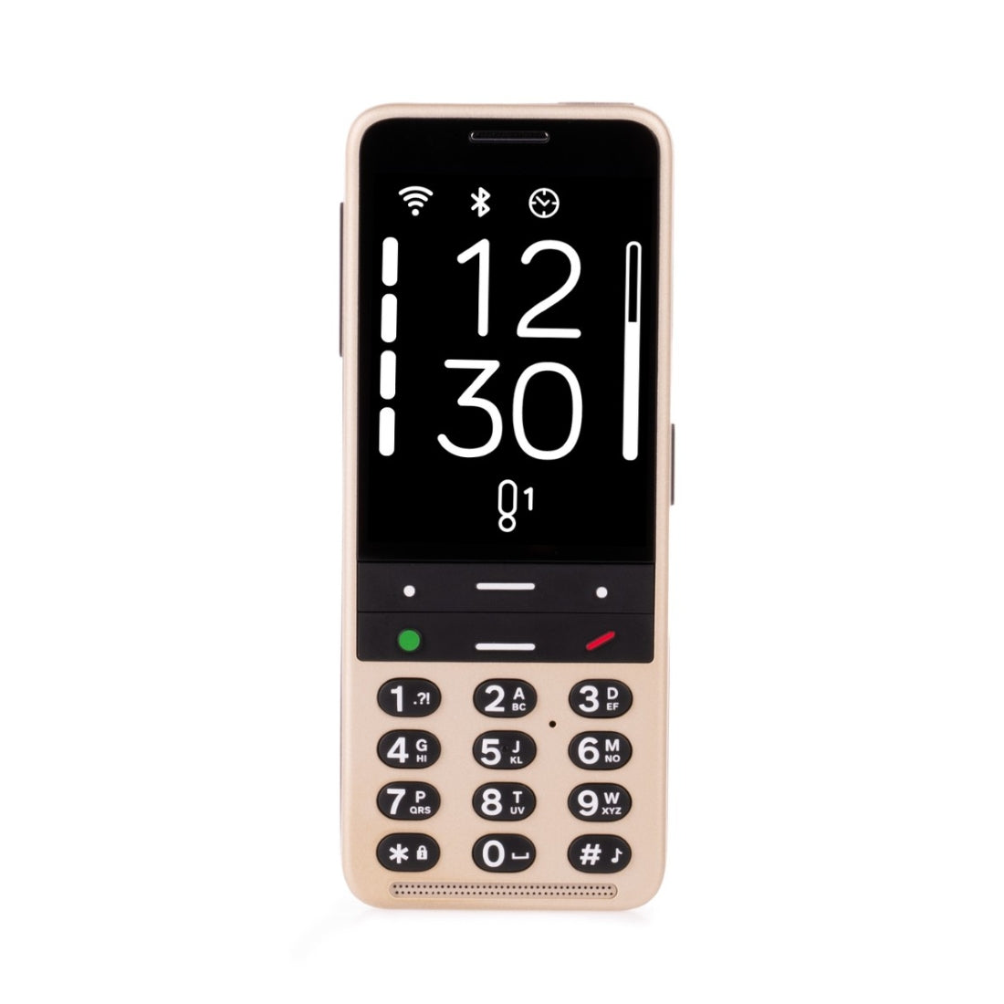 Vorderansicht des BlindShell Classic 3 mit eingeschaltetem Display